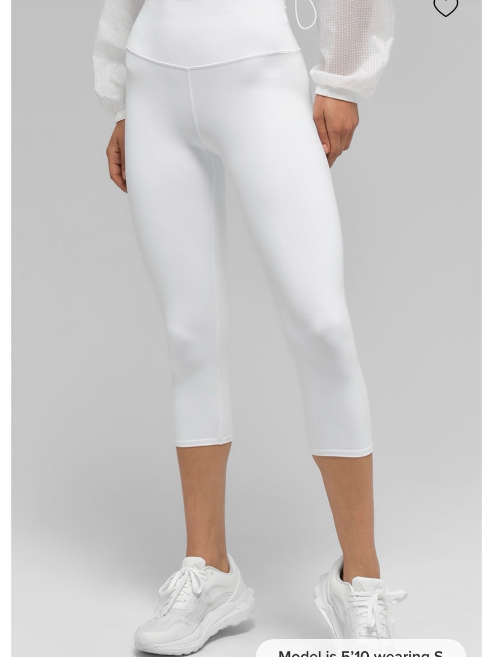 ALO Yoga White High-Rise Airbrush Capri Leggings - medium